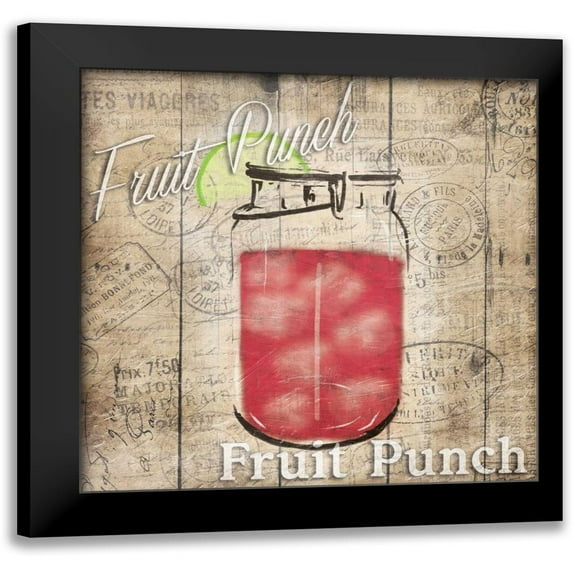 Grey, Jace 12x12 Black Modern Framed Museum Art Print Titled - Wood Fruit Punch