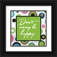 thumbnail image 1 of Grey, Jace 12x12 Black Ornate Wood Framed with Double Matting Museum Art Print Titled - Be happy, 1 of 4