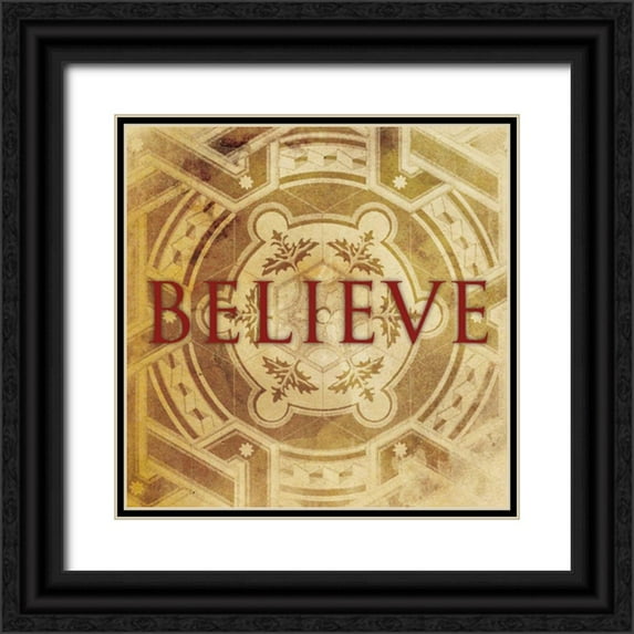 Grey, Jace 12x12 Black Ornate Wood Framed with Double Matting Museum Art Print Titled - Believe
