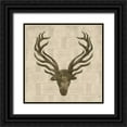 thumbnail image 1 of Grey, Jace 12x12 Black Ornate Wood Framed with Double Matting Museum Art Print Titled - DEER 1, 1 of 4