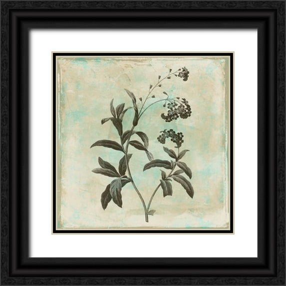 Grey, Jace 12x12 Black Ornate Wood Framed with Double Matting Museum Art Print Titled - Earthy floral 2