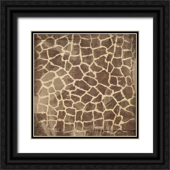 Grey, Jace 12x12 Black Ornate Wood Framed with Double Matting Museum Art Print Titled - Giraffe