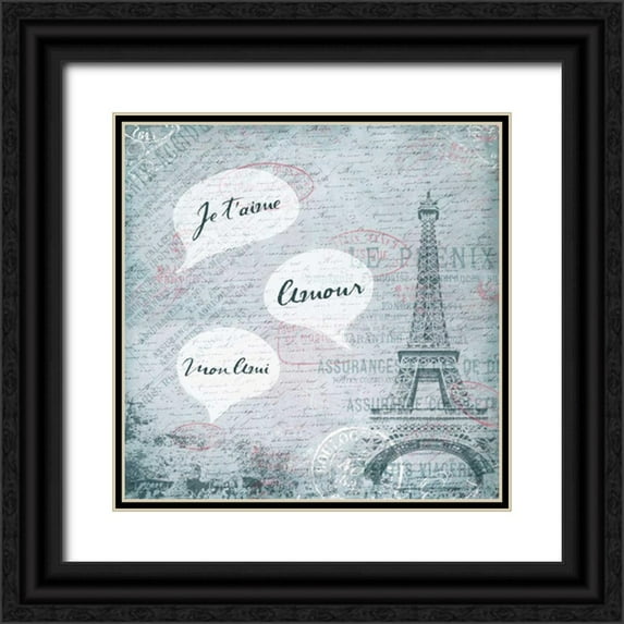 Grey, Jace 12x12 Black Ornate Wood Framed with Double Matting Museum Art Print Titled - Jetaime
