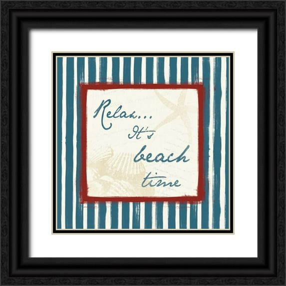Grey, Jace 12x12 Black Ornate Wood Framed with Double Matting Museum Art Print Titled - Relax Newblue