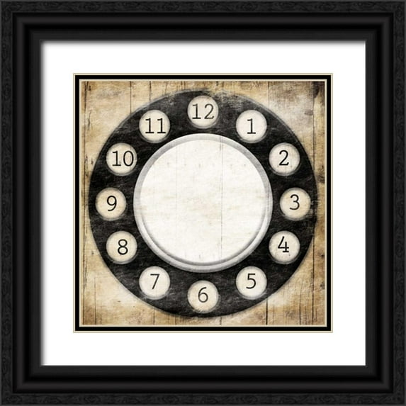 Grey, Jace 12x12 Black Ornate Wood Framed with Double Matting Museum Art Print Titled - Rottery Clock Black