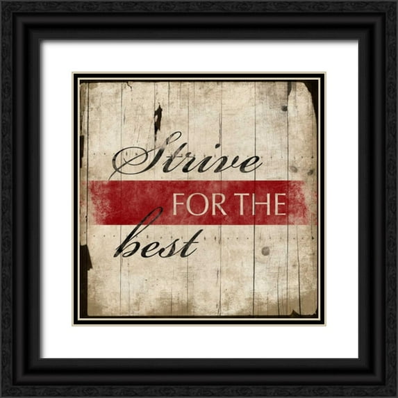 Grey, Jace 12x12 Black Ornate Wood Framed with Double Matting Museum Art Print Titled - Strive for the best