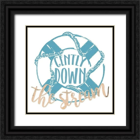 Grey, Jace 12x12 Black Ornate Wood Framed with Double Matting Museum Art Print Titled - The Stream