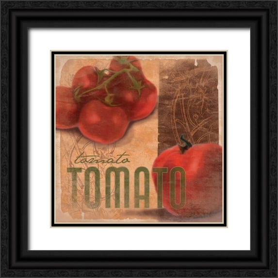 Grey, Jace 12x12 Black Ornate Wood Framed with Double Matting Museum Art Print Titled - Tomato 2