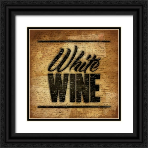 Grey, Jace 12x12 Black Ornate Wood Framed with Double Matting Museum Art Print Titled - White Wine B2