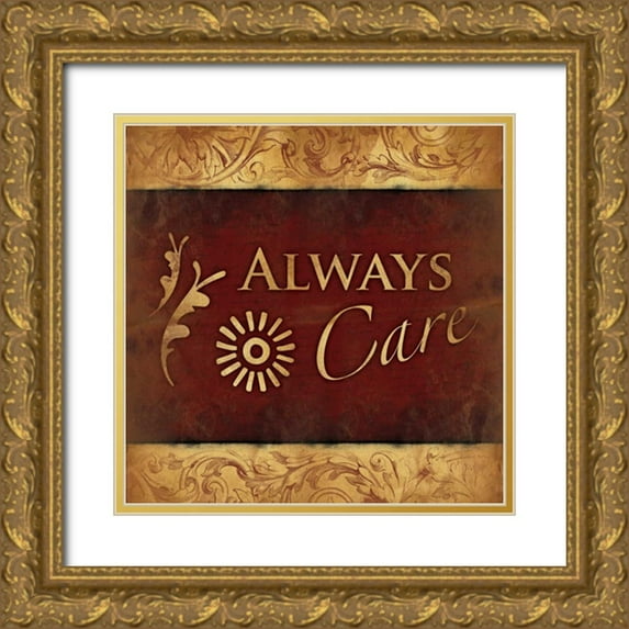 Grey, Jace 12x12 Gold Ornate Wood Framed with Double Matting Museum Art Print Titled - Always care