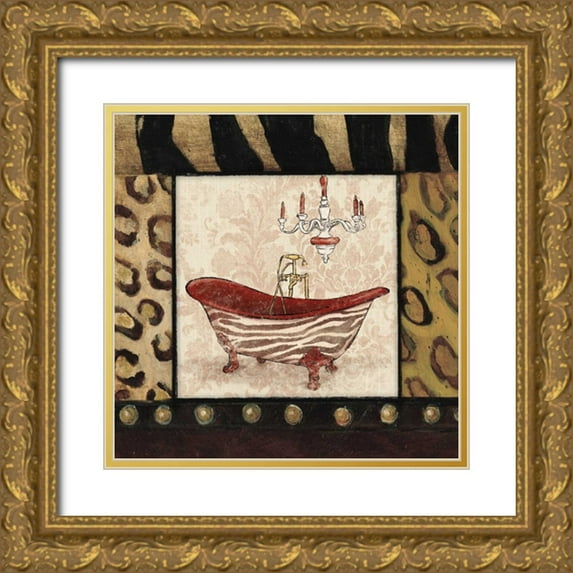 Grey, Jace 12x12 Gold Ornate Wood Framed with Double Matting Museum Art Print Titled - Bath 2
