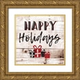 thumbnail image 1 of Grey, Jace 12x12 Gold Ornate Wood Framed with Double Matting Museum Art Print Titled - Happy Holiday Presents, 1 of 4