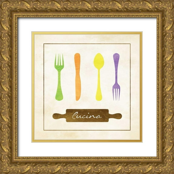 Grey, Jace 12x12 Gold Ornate Wood Framed with Double Matting Museum Art Print Titled - Kitchen Essentials