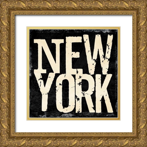 Grey, Jace 12x12 Gold Ornate Wood Framed with Double Matting Museum Art Print Titled - NEW YORK