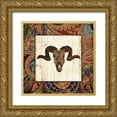 thumbnail image 1 of Grey, Jace 12x12 Gold Ornate Wood Framed with Double Matting Museum Art Print Titled - Patterned Skull Two, 1 of 4