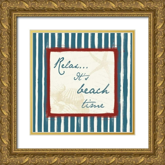 Grey, Jace 12x12 Gold Ornate Wood Framed with Double Matting Museum Art Print Titled - Relax Newblue