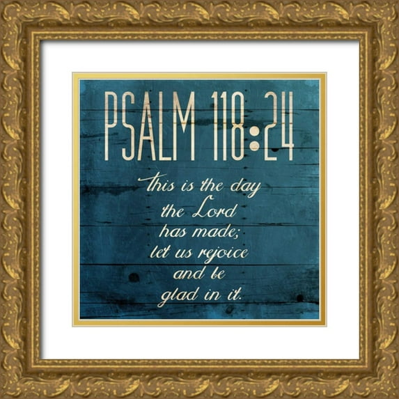 Grey, Jace 12x12 Gold Ornate Wood Framed with Double Matting Museum Art Print Titled - This Is The Day Clean