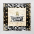 thumbnail image 1 of Grey, Jace 12x12 White Modern Wood Framed Museum Art Print Titled - Black gold zebra bath, 1 of 4