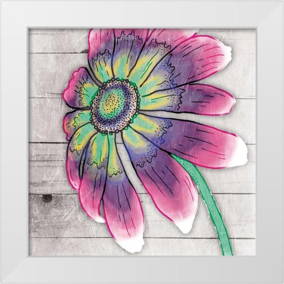 Grey, Jace 12x12 White Modern Wood Framed Museum Art Print Titled - Fun Time Flower