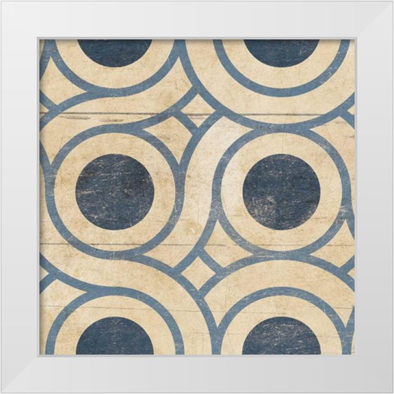 Grey, Jace 12x12 White Modern Wood Framed Museum Art Print Titled - GEO Patch5 Blue