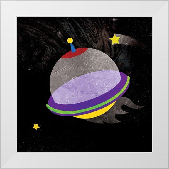 Grey, Jace 12x12 White Modern Wood Framed Museum Art Print Titled - Galaxy Rockets In Space Mate