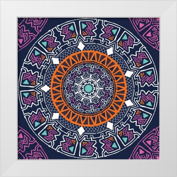 Grey, Jace 12x12 White Modern Wood Framed Museum Art Print Titled - Geo Mandala