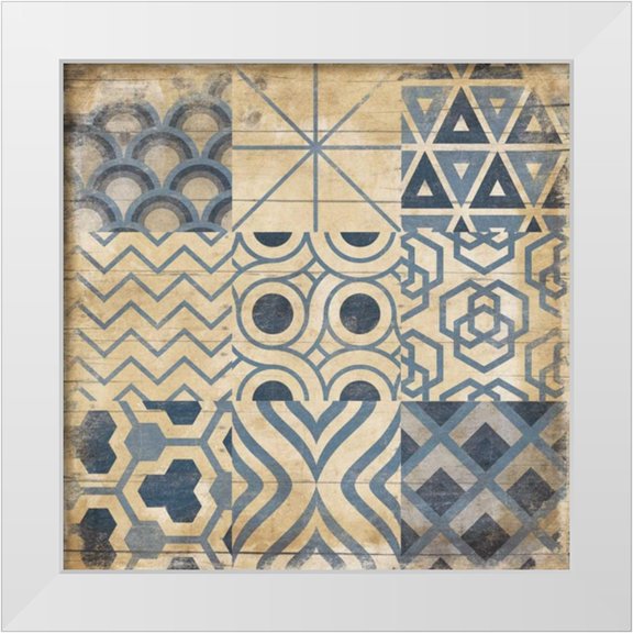 Grey, Jace 12x12 White Modern Wood Framed Museum Art Print Titled - Geo Patch 2