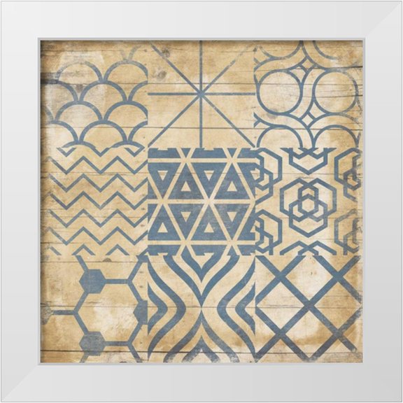 Grey, Jace 12x12 White Modern Wood Framed Museum Art Print Titled - Geo Patch 3