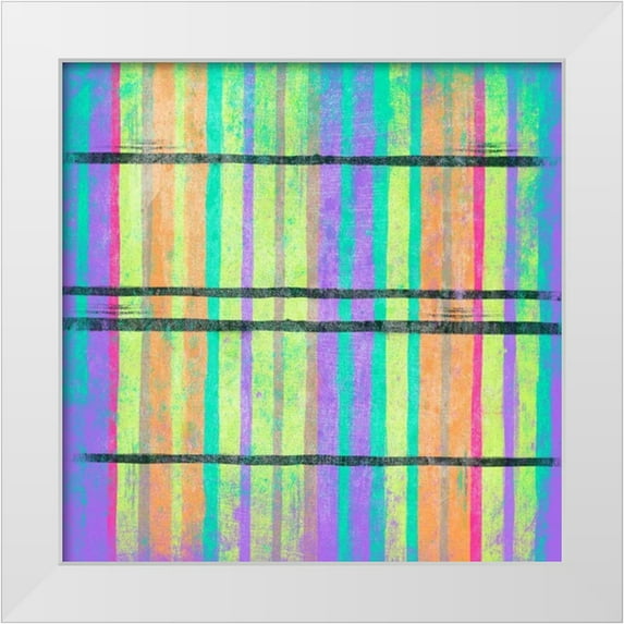 Grey, Jace 12x12 White Modern Wood Framed Museum Art Print Titled - Glow Stripes