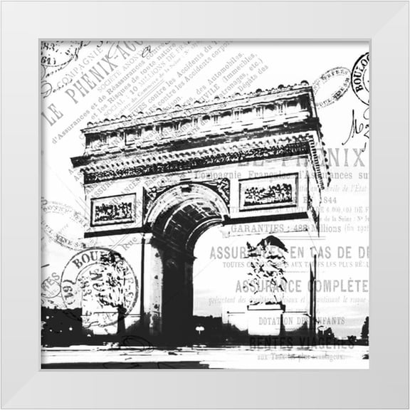Grey, Jace 12x12 White Modern Wood Framed Museum Art Print Titled - Paris Arch