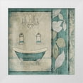 thumbnail image 1 of Grey, Jace 12x12 White Modern Wood Framed Museum Art Print Titled - Teal Floral Bath, 1 of 4