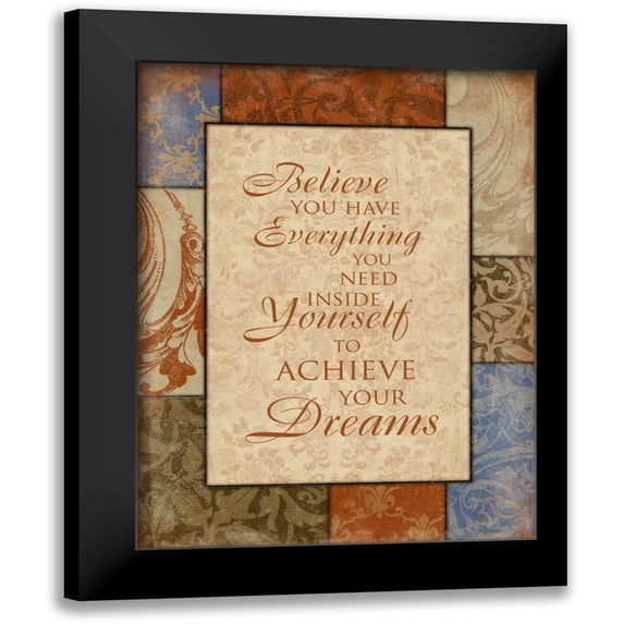 Grey, Jace 12x14 Black Modern Framed Museum Art Print Titled - Achieve Your Dreams