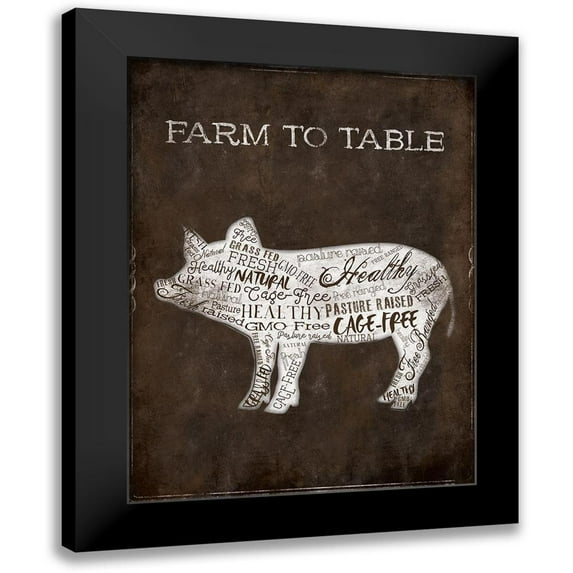 Grey, Jace 12x14 Black Modern Framed Museum Art Print Titled - Farm To Table Cow