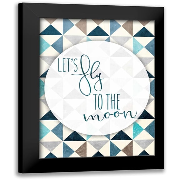 Grey, Jace 12x14 Black Modern Framed Museum Art Print Titled - Fly To The Moon