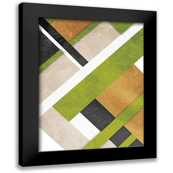 Grey, Jace 12x14 Black Modern Framed Museum Art Print Titled - Green Layers