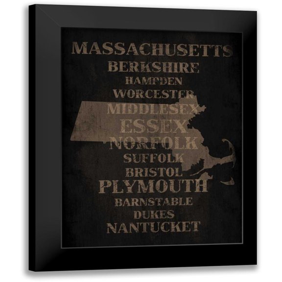 Grey, Jace 12x14 Black Modern Framed Museum Art Print Titled - Massachusetts Silo
