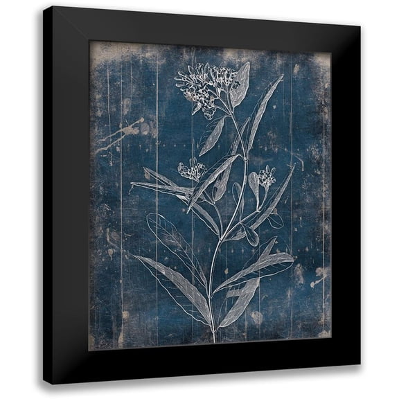 Grey, Jace 12x14 Black Modern Framed Museum Art Print Titled - Wood Floral Blues