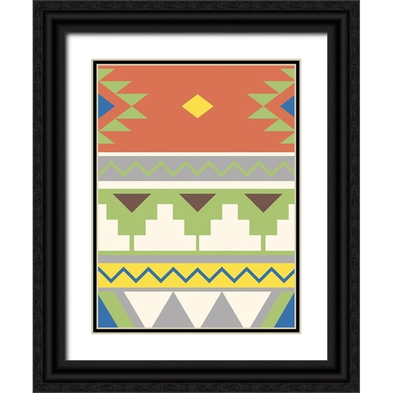 Grey, Jace 12x14 Black Ornate Wood Framed with Double Matting Museum Art Print Titled - Aztec Calm