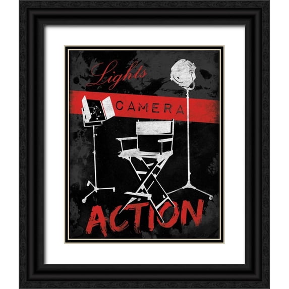 Grey, Jace 12x14 Black Ornate Wood Framed with Double Matting Museum Art Print Titled - Cinema A2