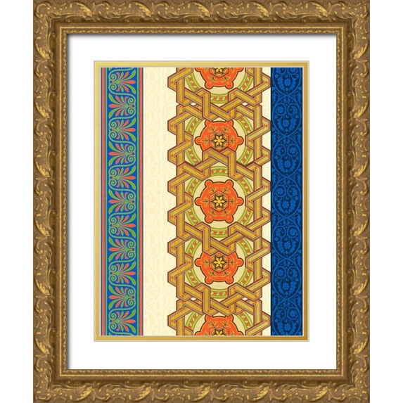 Grey, Jace 12x14 Gold Ornate Wood Framed with Double Matting Museum Art Print Titled - Patterns A