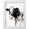 thumbnail image 1 of Grey, Jace 12x14 White Modern Wood Framed Museum Art Print Titled - Cow On The Plank, 1 of 4