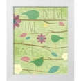 thumbnail image 1 of Grey, Jace 12x14 White Modern Wood Framed Museum Art Print Titled - Green Birds II, 1 of 4
