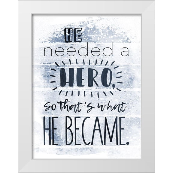 Grey, Jace 12x14 White Modern Wood Framed Museum Art Print Titled - He Hero Navy