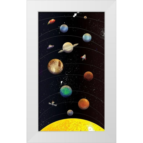 Grey, Jace 12x18 White Modern Wood Framed Museum Art Print Titled - Galaxy Planets