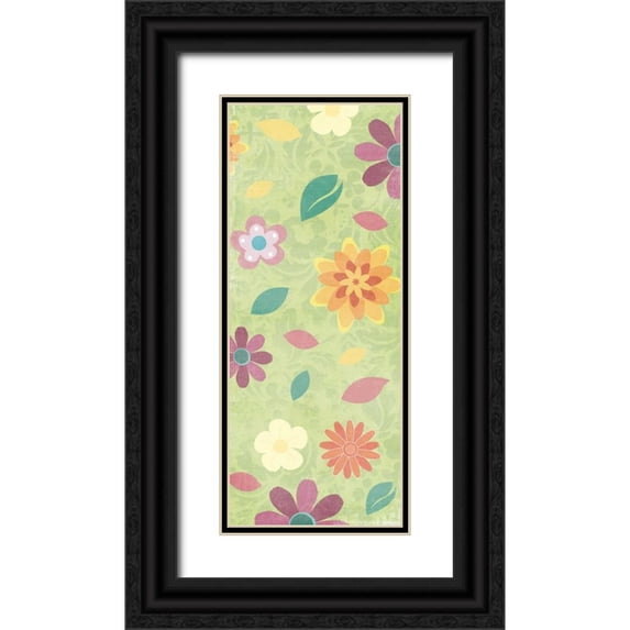 Grey, Jace 12x24 Black Ornate Wood Framed with Double Matting Museum Art Print Titled - Flowers