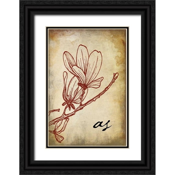Grey, Jace 13x18 Black Ornate Wood Framed with Double Matting Museum Art Print Titled - RED_as