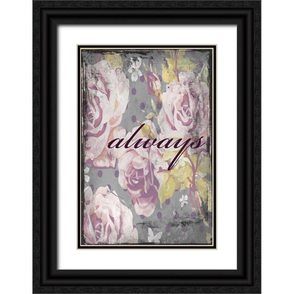 Grey, Jace 13x18 Black Ornate Wood Framed with Double Matting Museum Art Print Titled - always
