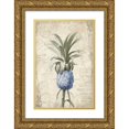 thumbnail image 1 of Grey, Jace 13x18 Gold Ornate Wood Framed with Double Matting Museum Art Print Titled - Blue Pineapple, 1 of 4
