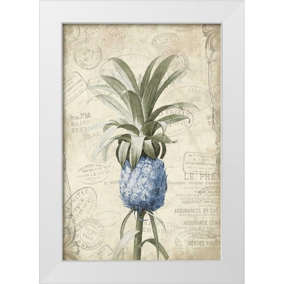 Grey, Jace 13x18 White Modern Wood Framed Museum Art Print Titled - Blue Pineapple