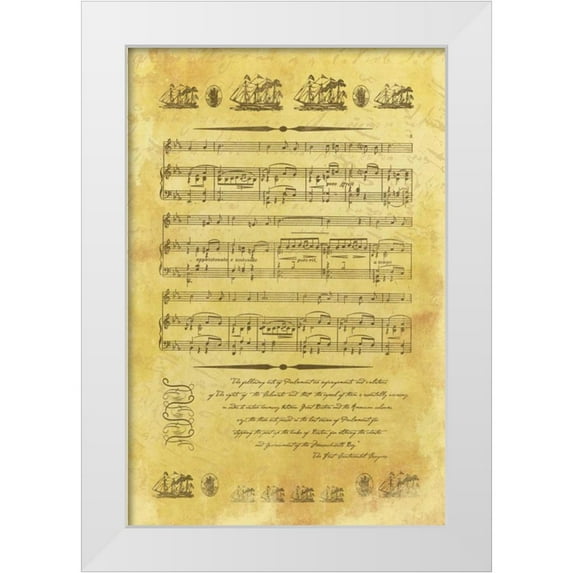 Grey, Jace 13x18 White Modern Wood Framed Museum Art Print Titled - Music Sheet